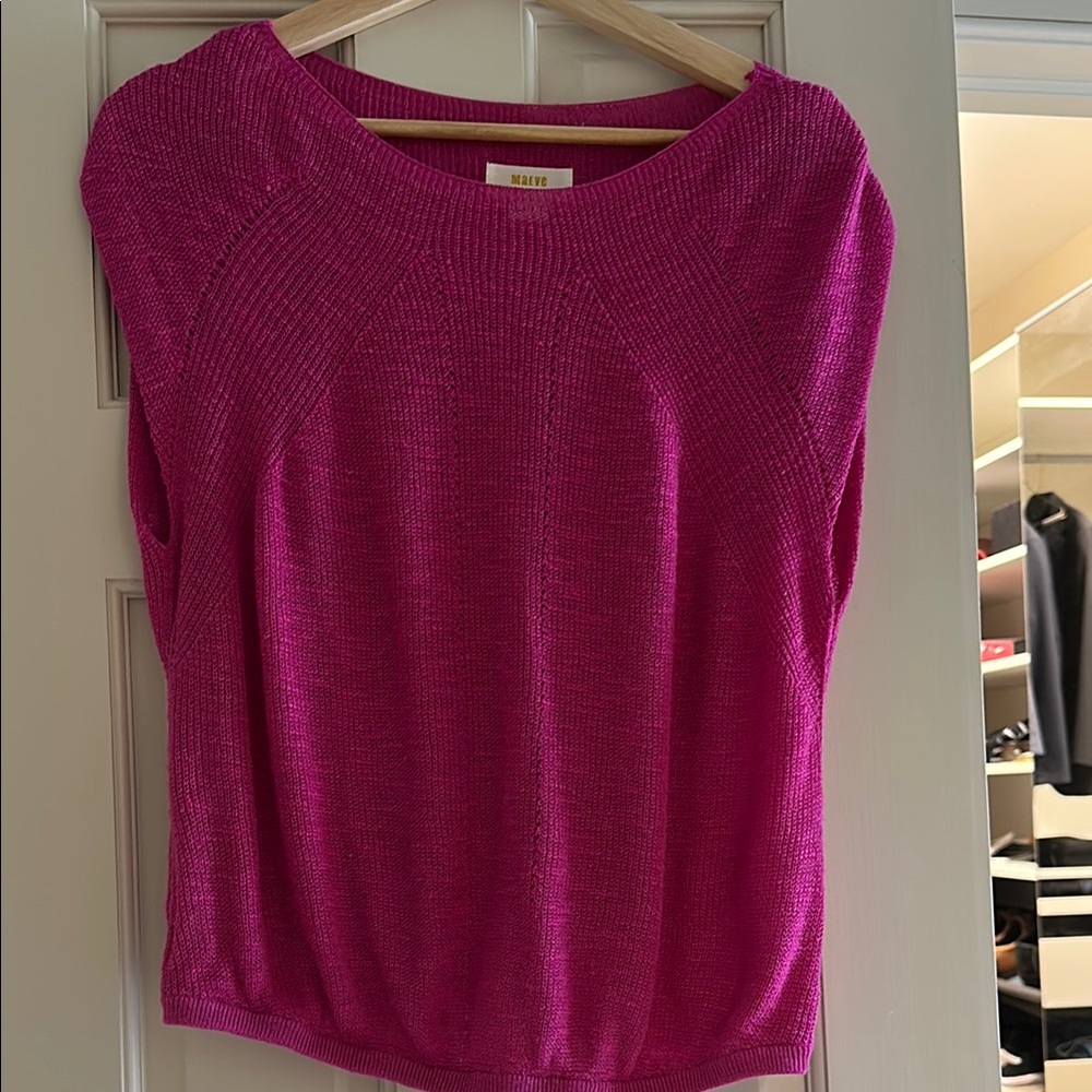 Maeve Pink Crew Neck Sweater